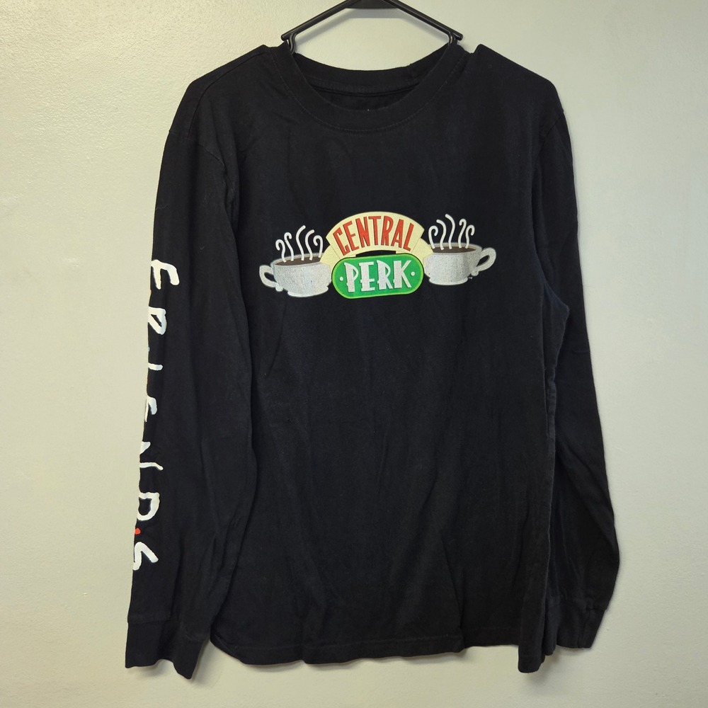 Friends Central Perk Black Long Sleeve Graphic T-Shirt Large‎ 90s Nostalgia